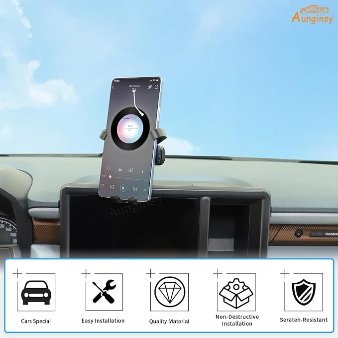 Aunginsy Center Console Dash Mount Phone Holder Compatible with Ford Maverick 2022 2023 2024, Car Dashboard Instrument Table Organizer Storage Tray Groove Panel Mobile Cell Phone Bracket Accessories