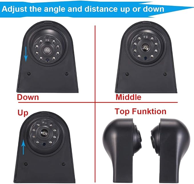 Car Third Roof Top Mount Brake Light 3 Rear View Camera Parking Safety Assistant System, HD Night Vision Waterproof for Ford Transit Connect 2014-2017 Brake Stop lamp Transporter Business MPV SUV Bus