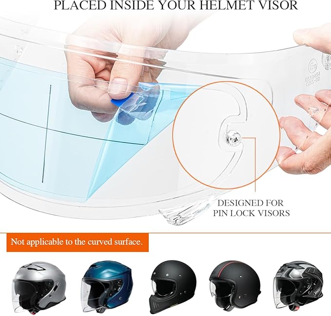 Full Face Helmet Shield Anti Fog Film for Motorcycle Helmet Visor Insert Fog-Resistant,Fog Free Clear Visor for Safe Riding in Humid Cold Weather,Long-Term Effects,Self Adhesive Edge Banding