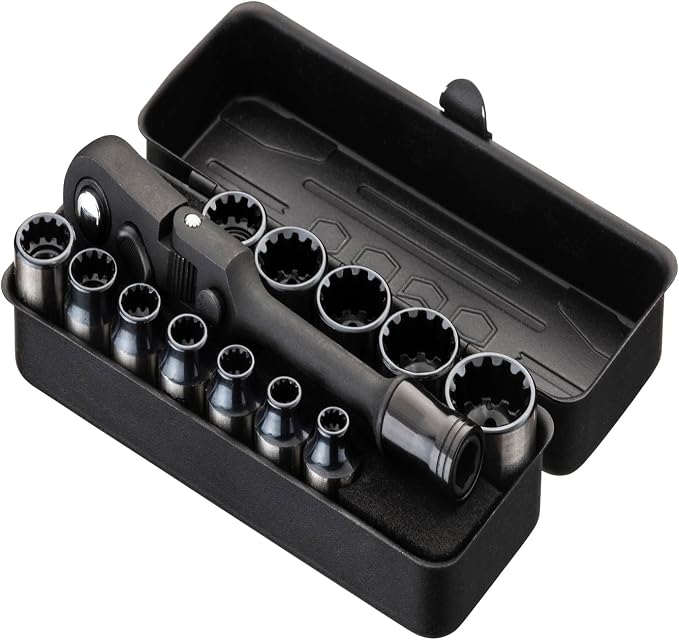 KESI Tool 77-Piece Torx bit Set Fully Armed Set with Waterproof Camera Hard Protective Case with 29-Piece 1/4" Multi Function Bits Set & 13-Piece 1/4" Spline Set & 35-Piece Precision Bits Set (Green)