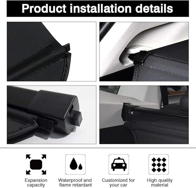 Powerty Retractable Cargo Cover for 2015-2020 Buick Envision, Canvas Texture Trunk Cover Privacy Screen Rear Security Shade for Envision Accessories