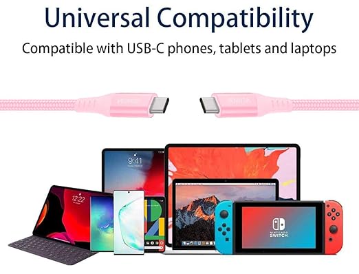 30FT USB-C to USB-C Cable 60W, Extra Long USB Type-C to Type-C Cable 2.0,USB C Charger Cable(No Data) for iPhone 16/16 Pro/16 Plus/16 Pro Max,MacBook Pro,iPad Air 5th,GalaxyS24 S23 S22, Moto