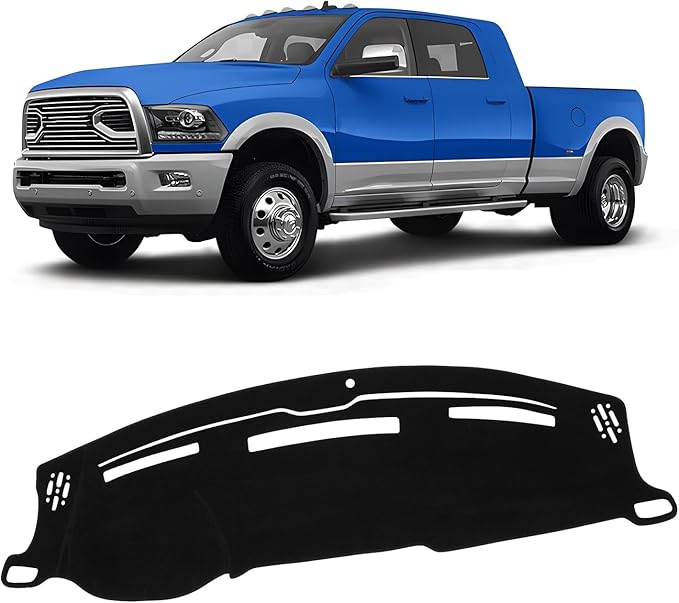 KUST Black Dash Cover for 2009-2018 Dodge Ram 1500 2500 3500 Non-Slip Dashboard Cover Polyester Dashboard Mat Pad Interior Accessories for Ram Pickup Custom Fit Dash Mat No Glare