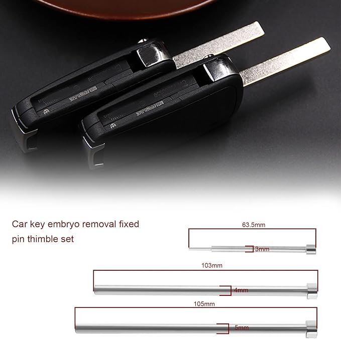 5pcs Car Key Remote Pin Blade Pin Removal Tool with Magnet Car Flip-Key Pin Folding Remote Quick Remover Installation Repair Tool