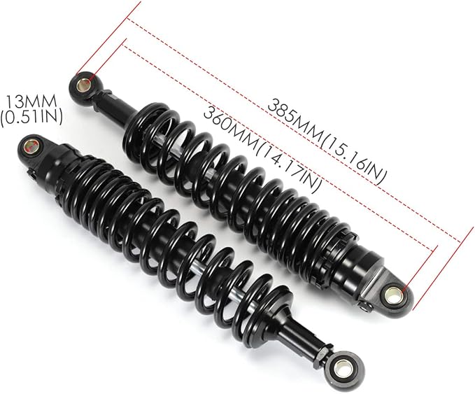 360mm 14.17 inch 8mm Spring Universal Motorbike Air Shock Absorber Rear Suspension ATV Quad Scooter Dirt Bike For YZF-R1 YZF-R6 YZF-125 XC EXC XCF
