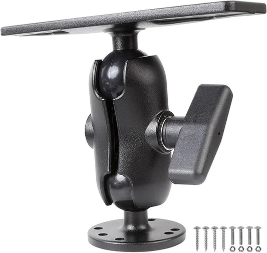 xik 1.5" Ball Short Arm Fish Finder Mount, Aluminum Alloy Marine Electronic Mount, Round Base with 1.5 inches / 38mm / C Size Ball Adapters, Compatible with Garmin, Lowrance, Humminbird and More