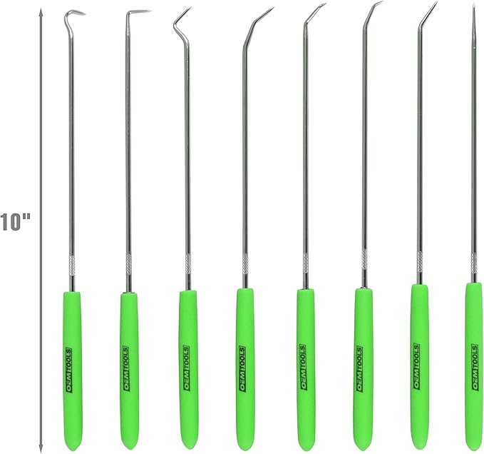 OEMTOOLS 26526 Hook and Pick Set- 8 Piece, Pick Set Mechanic, Hook Tool, Pick Tool, Mechanics Pick Set, Automotive Pick and Hook Set, Pick Tool Set
