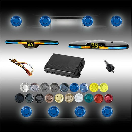 New Features Forward and Reverse Parking sensors, Option to Measure Distance in inches, bidirectional Display Option, and Customizable Digital Direction 18 Color Probes to Choose from(Blue)