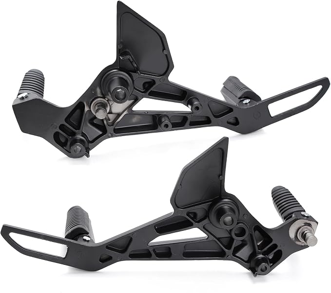 Mokuo Motorcycle Footrest Assembly,1 Pair Footpegs Kit in Alloy Aluminum Material Fit for Honda Grom Msx 2013-2016 Clone,Black Color