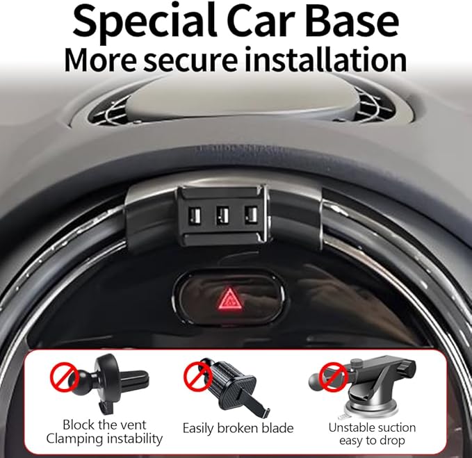 Car Magnetic Phone Holder Mount for MINI F54 F55 F56 F57 F60 [ 2022 2023 2024 F-Series Clubman/Convertible/Hardtop 2 & 4 Door] and 2021-2024 Countryman Auto Accessories Best Fast 15W Wireless Charger