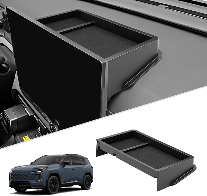 SKTU for 2026 Toyota RAV4 Dashboard Organizer 12.9-Inch for 2026+ Toyota RAV4 (XSE/Limited) Behind Screen Organizer 2026 RAV4 Accessories 2026 RAV4 Dashboard Storage Box (Not Fit 10.5" Screen)