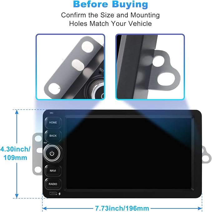 2+64G Android 14 Double Din Car Stereo for Chevrolet Silverado Impala Tahoe GMC Sierra Yukon Hummer H2 with 7 Inch IPS Touchscreen Radio Built-in Wireless Carplay/Android Auto/Bluetooth/FM/AUX/SWC