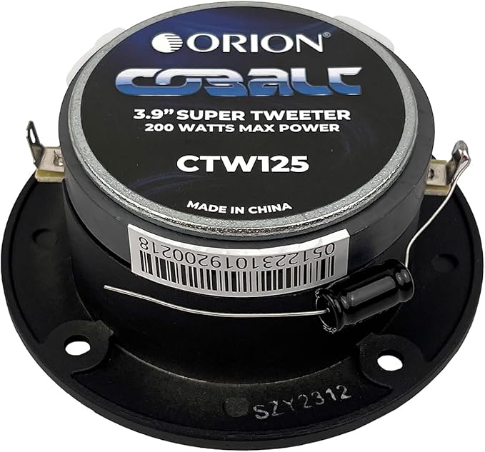 ORION Cobalt Series CTW125 3.9” Super Bullet Tweeter | Aluminum Diaphragm, 1” Voice Coil, 50W RMS, 200W Max, Built-in Crossover - Pro Car Audio Sound System Tweeter (Pair)