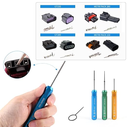 JRready ST5211 Pin Removal Tool KIT for Weather Pack Metri Pack Series Connector Harness terminals and Connector + ST6380-030 Weather Pack Terminal Kit Pins & Sockets 12124582/12124580 14-18AWG