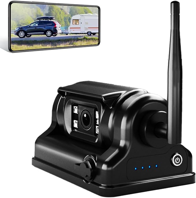 Magnetic WiFi Backup Camera, Wireless Rear View Camera with 6700mAh Long-Lasting Battery, 1080P Night Vision, IP69K, No Wiring Needed for Trucks, RVs, Trailers, Tractors, Horse Trailers