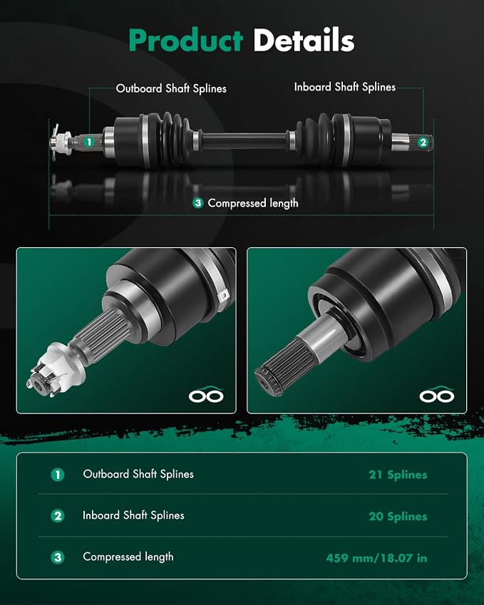 SCITOO CV Axle Drive Shaft Assembly 2009-2014 fits for Honda Rancher 420 Front Left Right 44220-HP5-601