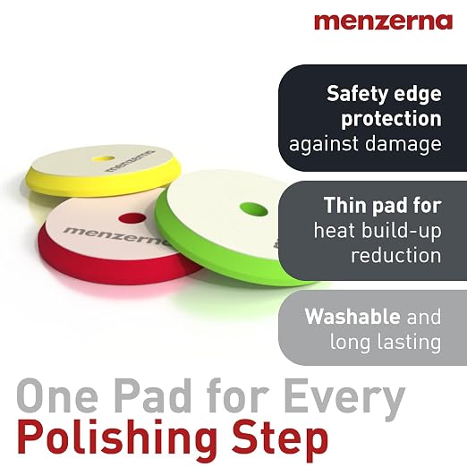 Menzerna Polishing Set 8oz – HCC1000, MCC2500 & SFP3800 | 3-Step System incl. 3 Matching 6-inch Pads for Scratch Removal, Swirl Elimination & Mirror-Like Finish