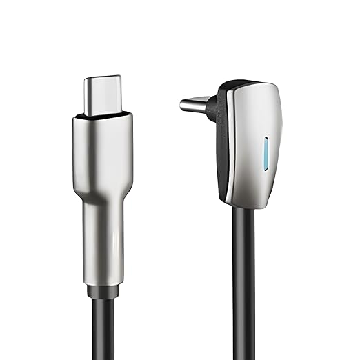 USB C to USB C Fast Charging Cable for Tesla Model 3 Model Y Model S Model X Cybertruck Accessories 90 Degree Type C Cord Charger Fit for iPhone 15/16/17 Pro/Plus/Max, Android Phones, Sansumg