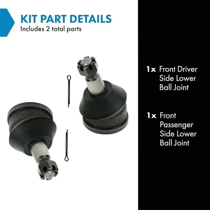TRQ Front Lower Ball Joint Set Compatible with 97-11 Cadillac 93-02 Chevrolet GMC