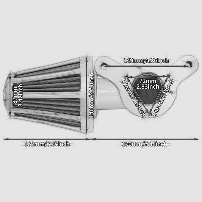 Air Cleaner Filter 90° Forward-Facing Intake Kit CNC Fit for Harley Touring Softail Dyna Sportster XL (Chrome Housing Red Element, C For Touring 08-16,Softail 16-17,Trike 08-16)