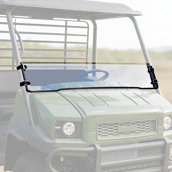 Front Half Windshield for Mule 4000 4010, Clear Hard Coated Scratch Resistant Front Half Windscreen Compatible with Kawasaki Mule 4000 4010 2009-2026 Accessories