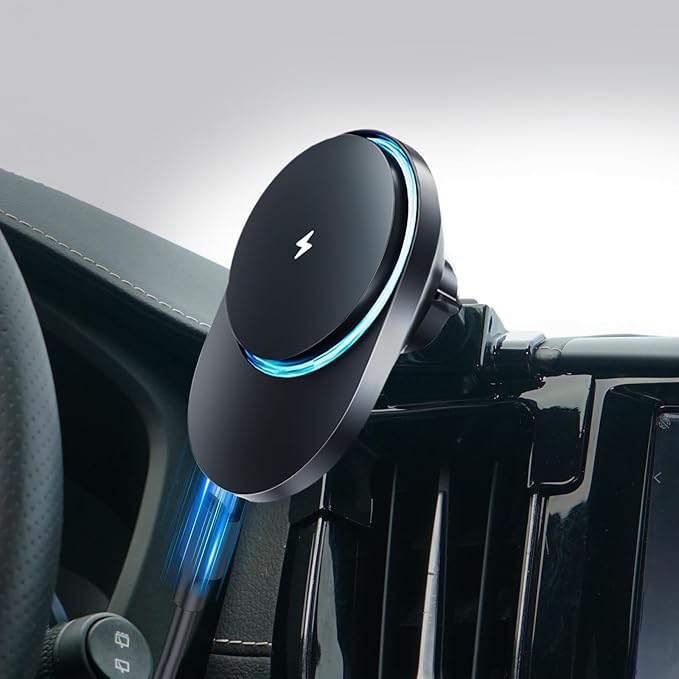 CLEC for Volvo XC60 2018-2023 Magnetic Wireless Car Charger Phone Holder Mount Custom Fit for Volvo XC60 2018-2023 15W Fast Charging Car Phone Holder Wireless Charger