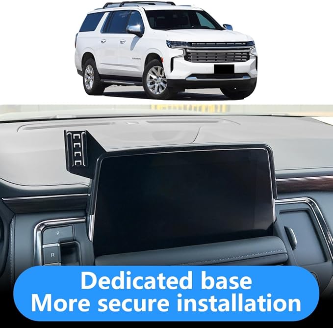 Car Phone Holder for Chevy Tahoe 2021 2022 2023 2024 and Chevrolet Suburban 2021-2024 Auto Interior Accessories Best Cell Phones Mount Cellphone Mobile Cradle Charging Navigation Bracket Stand