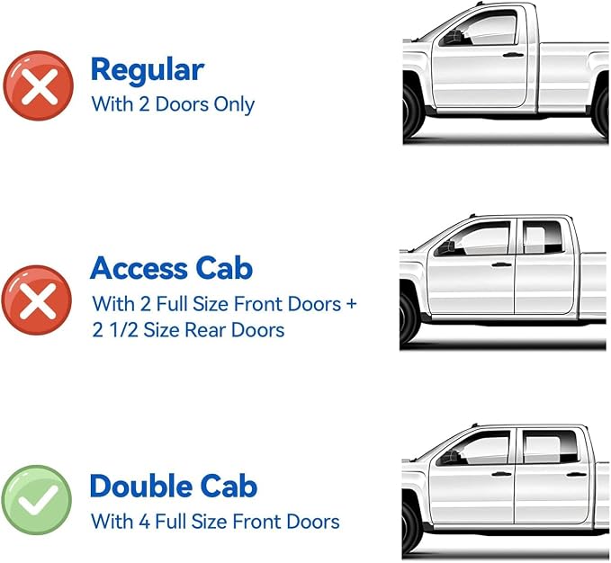 Window Visors Rain Guards for 2005-2015 Toyota Tacoma Double Cab, Out-Channel Window Vent Wind Deflectors Visors Shades for 05-15 Tacoma