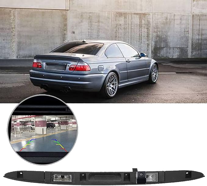 HD trunk handle reversing camera Color camera parking camera reartraction system parking aid replacement for BMW X5 E53 3.0d 3.4i 4.6is 4.8is （Oe No.51137170676/51137170965）