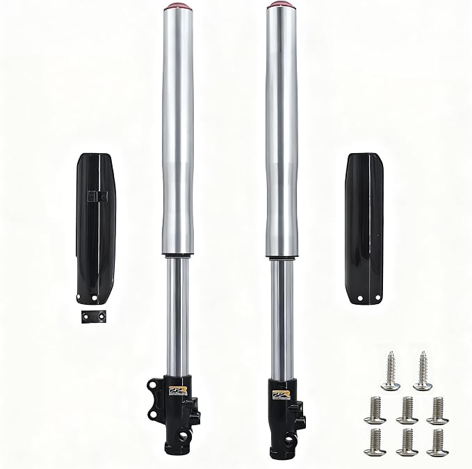 Front Inverted 630MM Fork 45MM/48MM with Shock Protector Cover for Chinese Dirt Pit Bike CRF KLX (Silver-15mm Alxe)