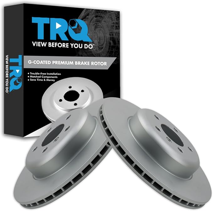 TRQ Rear G-Coated Brake Rotor Set Compatible with 2012-2020 BMW