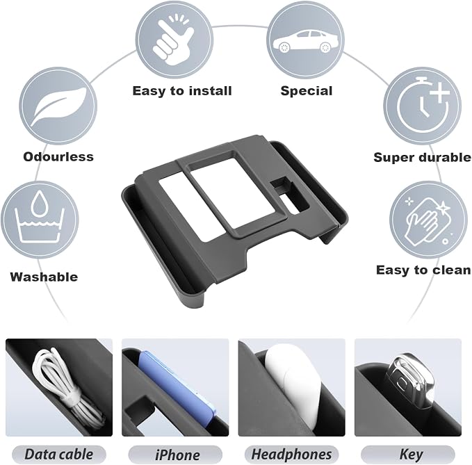 SKTU for 2026 Mazda CX-5 Gear Shift Panel for 2026+ Mazda CX-5 Gear Shift Cover with Side Storage Box Mazda CX-5 2026 Accessories Rubber Passenger Side Storage Box-Durable