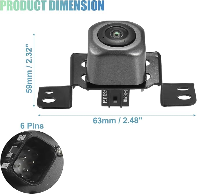ACROPIX Car Rear View Back Up Camera Wide Angle Park Assist Reverse Camera Fit for Toyota Highlander 2017-2022 No.867900E081/86790-0E081 - Pack of 1