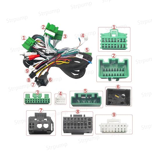 16pin Car Radio Stereo Power Retrofit Harness Cable Wire Loom for 2004-2014 Volvo XC90 with Fiber Amplifier Can Bus Decoder