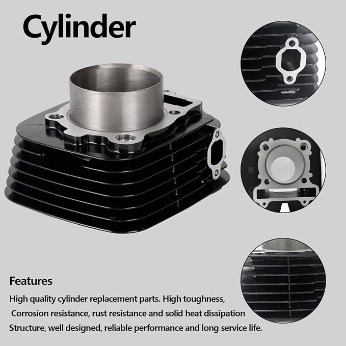 Black Cylinder Top End Rebuild Kit for Yamaha YFM350 | for Big Bear, Bruin, Moto-4, Raptor, Warrior, Wolverine 350