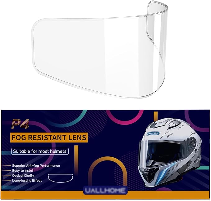 Universal Motorcycle Full Face Helmet Shield Fog Resistant Lens, Clear Visor Insert Anti-Fog Film Waterproof Sticker