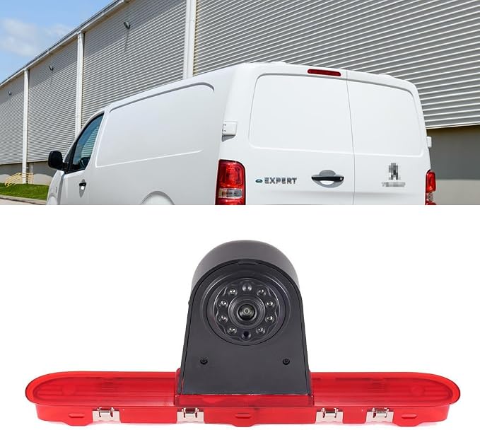 1280 * 720 Pixel Third Roof Brake Lamp Car Backup Camera Replacement for Toyota Proace Citroen Jumpy Kasten Spacetourer Peugeot Expert Kasten Traveller Bus Waterproof Night Vision Reverse +7" Monitor
