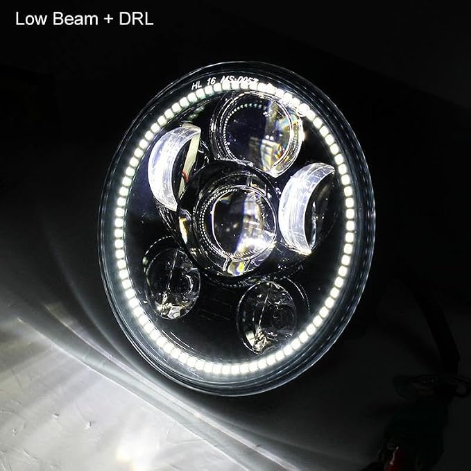 Eagle Lights 8900CG3H-SCOUT Indian Scout Motorcycle Headlight with White Halo Ring, Fits 2015+ Scout 60, Scout and Bobber, Chrome