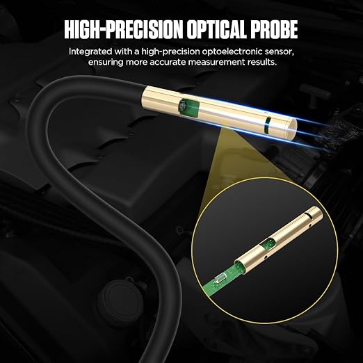 Engine Oil Quality Tester, Digital Transmittance Analyzer with Temperature Display for Gasoline and Diesel Engines, 2.8" HD Backlit Screen, 800mm Flexible Probe