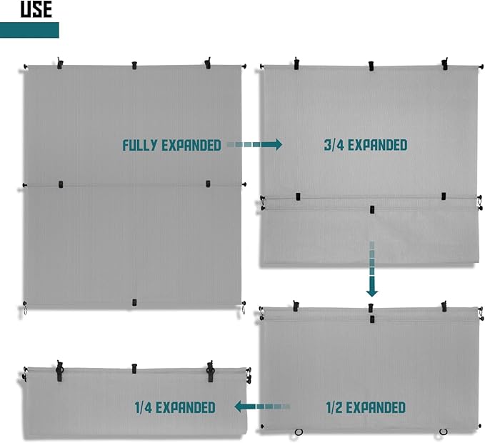 Bynbbur 4'W x 11.5'H Outdoor Patio Shades Foldable Roller Blinds, 220 GSM Sun Shade Roll Up Porch Screens Exterior Shade Cloth for Deck Pergola Backyard, Light Gray