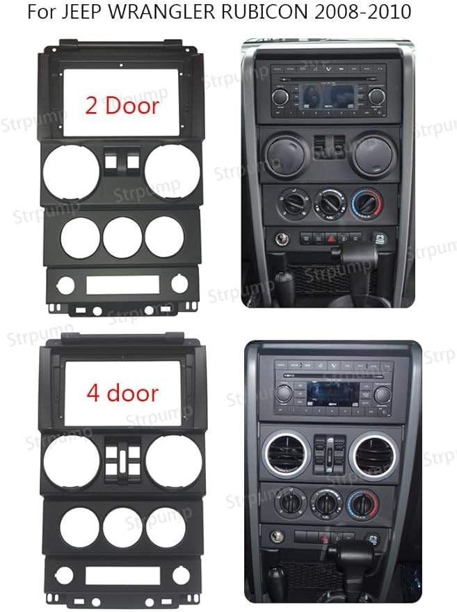 9''Car Radio Stereo Fascia Frame Dash Panel Trim Bezel for Jeep Wrangler 2008 09 10 4 Doors