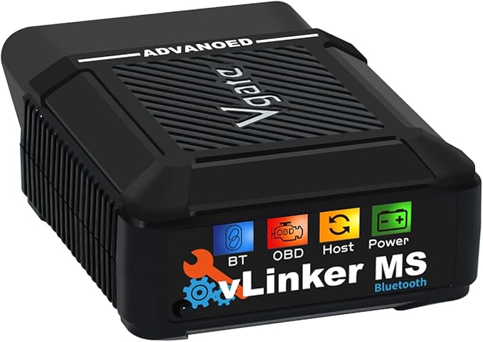 VGATE vLinker MS Bluetooth (MFI) Adapter OBD2 Scanner Code Reader Diagnostic Scan Tool for iOS, Android and Windows, Support 5 CAN Protocols (GMLAN, MS CAN, CH CAN, LS CAN)