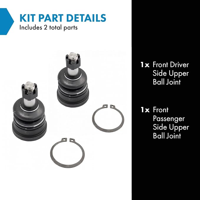 TRQ Front Upper Ball Joint Set Compatible with 2005-2019 Nissan Frontier 2005-2012 Pathfinder 2005-2015 Xterra