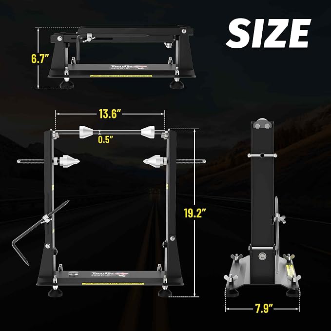 Motorcycle Wheel Balance Stand, Heavy-Duty Single-Axle Wheel Balancing Tool for Static & Dynamic Tire Alignment, Balancer for Sport and Dirt Bike Wheels (Heavy-Duty Version)