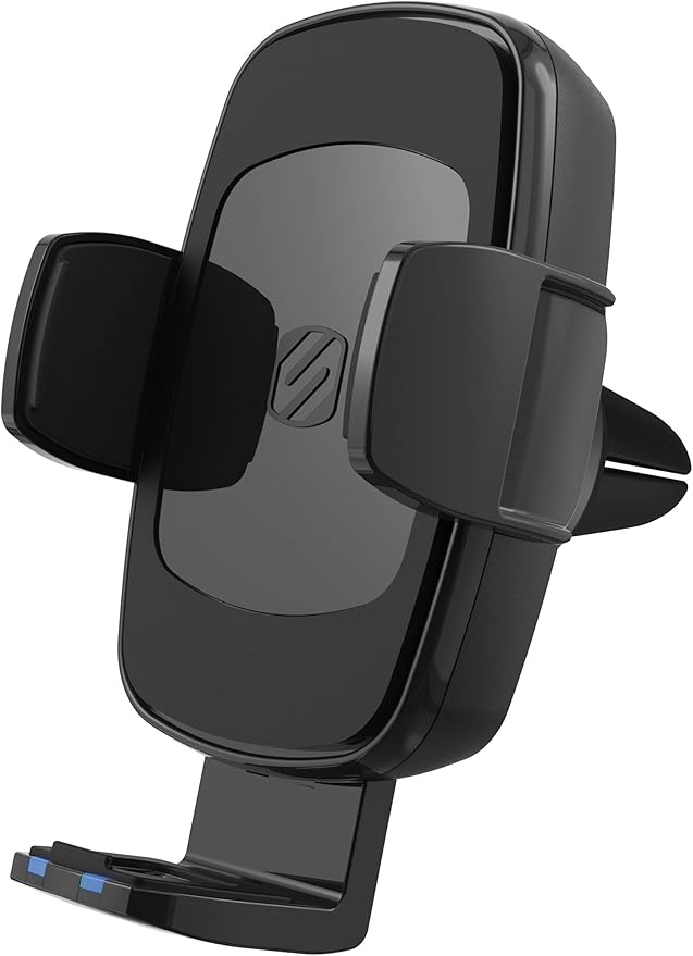 Scosche UQ3WDV-SP Windshield/Dashboard/Vent Qi-Certified 15W Wireless Charging Universal Cell Phone Car Mount, Adjustable Hands-Free Cell Phone Holder with Stick Grip, Black