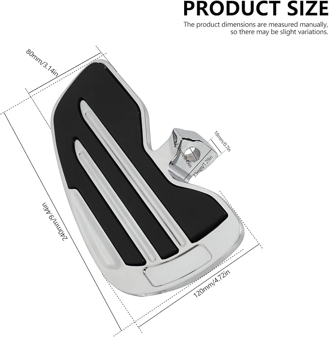 Motorcycle Driver Floorboards Foot Pegs Compatible with Indian Scout Sixty Bobber Replacement Part 2015-2024 Chrome
