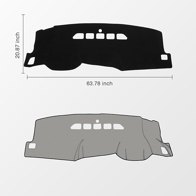KUST Black Dash Cover for 2007-2013 Chevy Silverado/GMC Sierra/Chevy Avalanche/GMC Yukon/GMC Yukon XL/Chevrolet Tahoe/Suburban (Only Fit 2 Glove Box Dashboard)