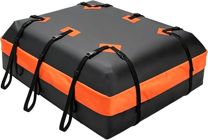 DUMOS Car Rooftop Cargo Carrier 20 Cubic Feet, Car Roof Waterproof PVC Bag | with Anti-Slip Mat, Combination Luggage Lock, Reinforced Straps & Door Hooks, Fit Vehicles with/without Roof Racks