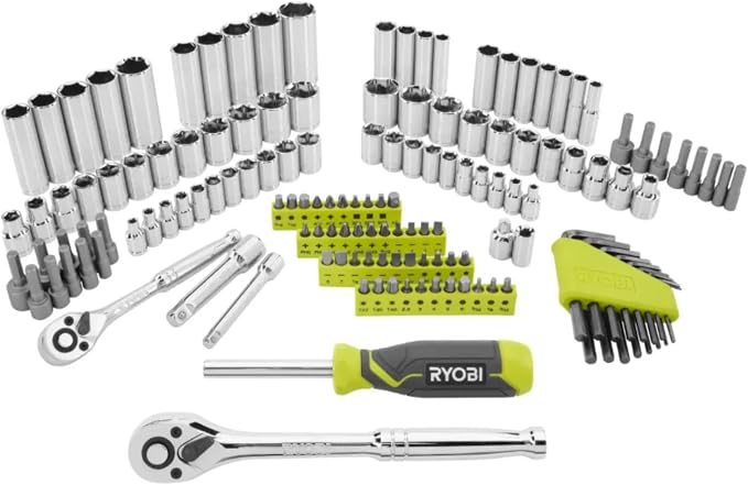 RYOBI 156 PC Mechanics Set Socket Set SAE & Metric LINK Compatible | RHMTS4156