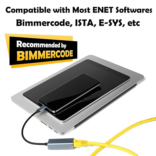ENET OBD2 Cable + USB Type C for BMW F & G Series, OBD ENET Cable RJ45 Compatible with E-SYS ICOM ISTA+, 6.6ft/2M